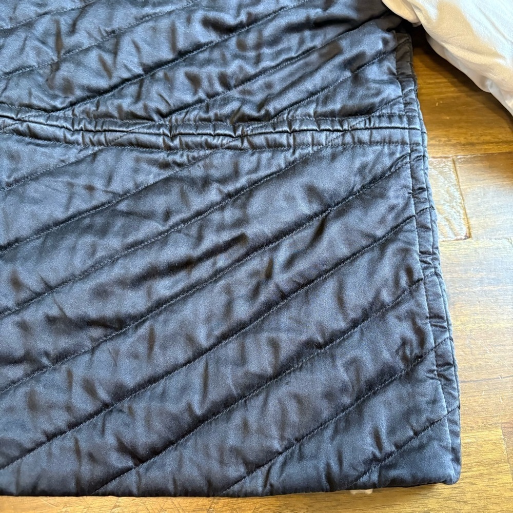 Isabel Marant Black Cream Ivory Quilted Chore Utility Jacket Bomber Silk Boxy 40 - Picture 4 of 13